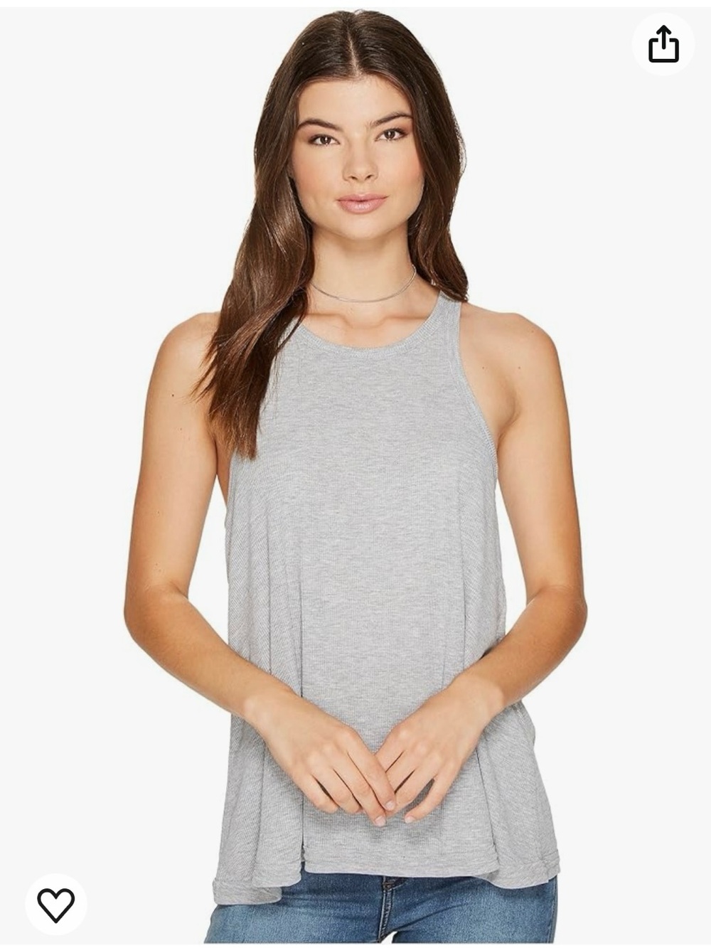 Free People Heather Gray Racerback Tank Top